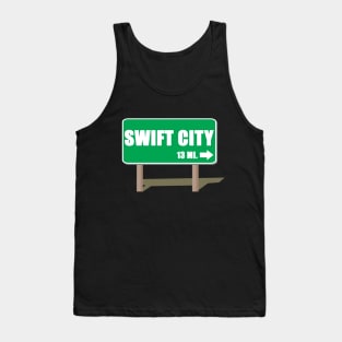 Swift City 13 Mi Road Sign Tank Top